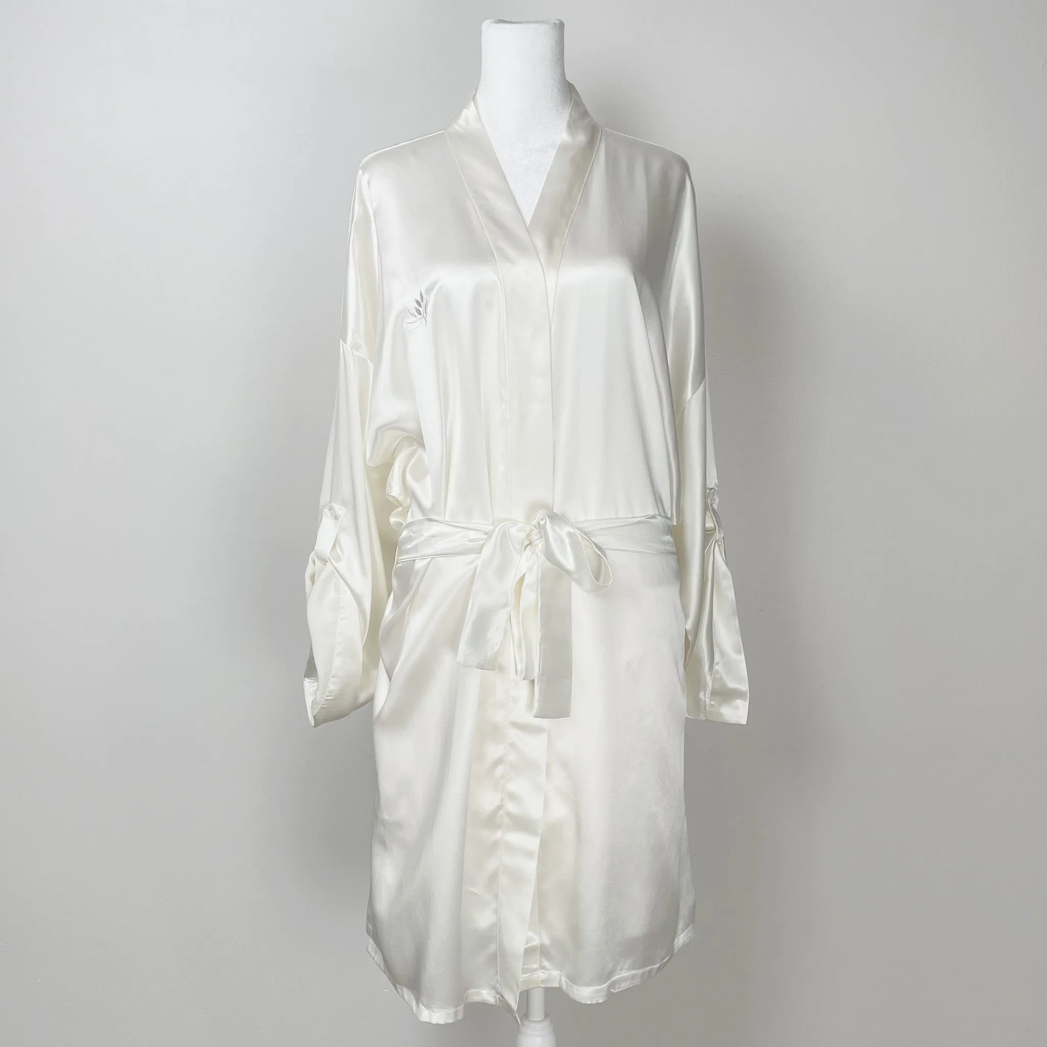 100% Pure Silk Robe - Ivory