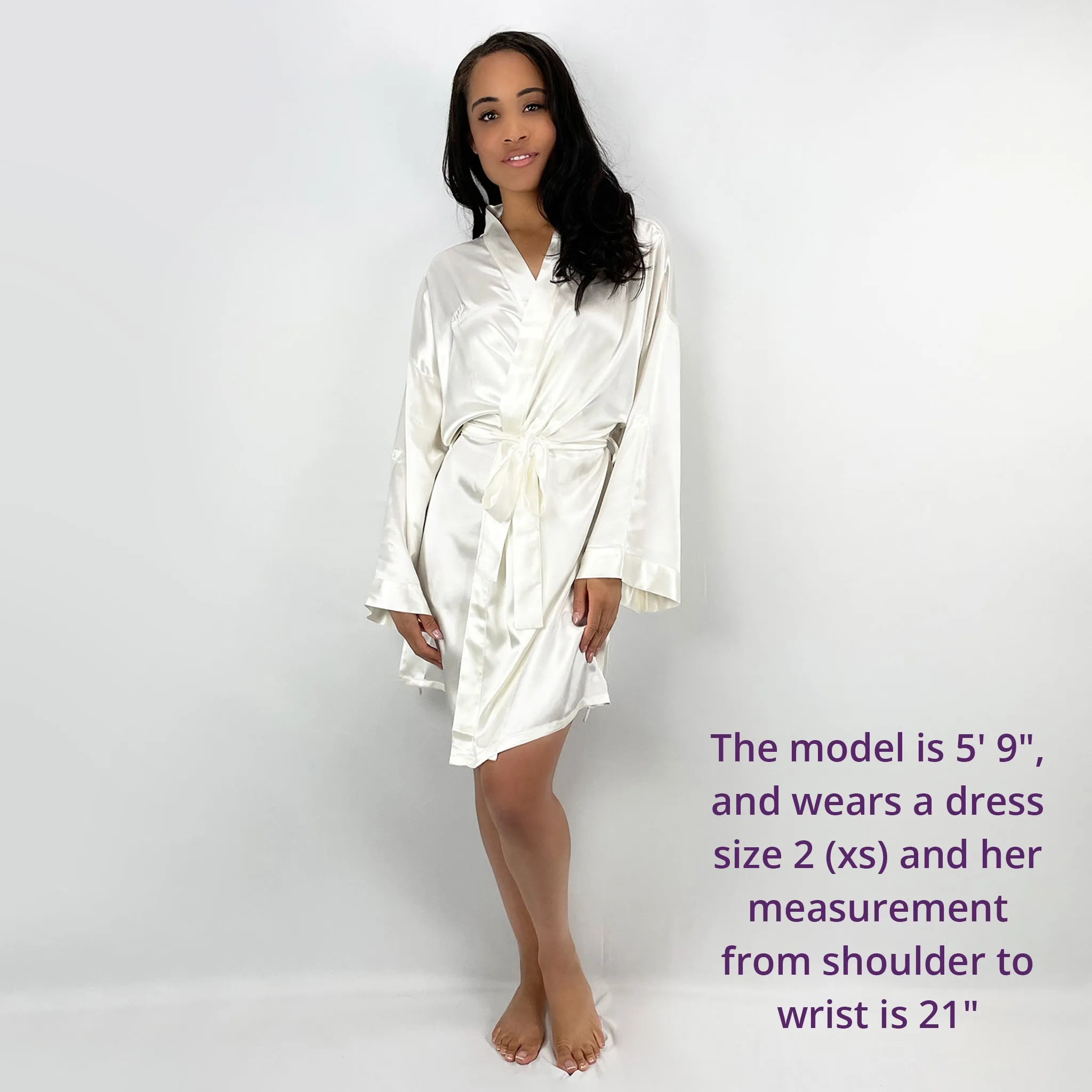 100% Pure Silk Robe - Ivory