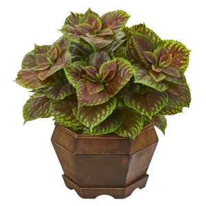 17" Coleus Artificial Plant in Decorative Planter (Real Touch)