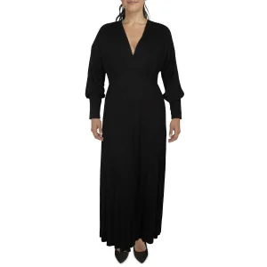 24seven Comfort Apparel Womens Surplice Long Maxi Dress