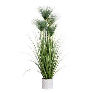 36" Faux Reed Grass in White Planter | Beautiful Home Decor | Vintage Home