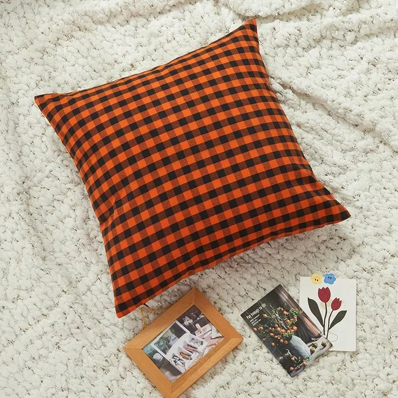 4 PCs Digital Printed Cotton Cushions-Slush Check