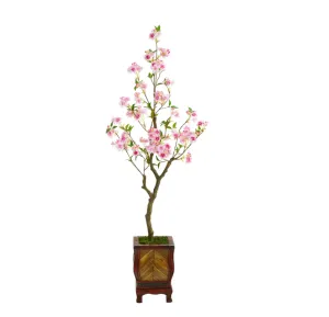 56" Artificial Cherry Blossom Tree in Decorative Planter - Low Maintenance, Life-Like & Vibrant Silk Trees For Busy People.