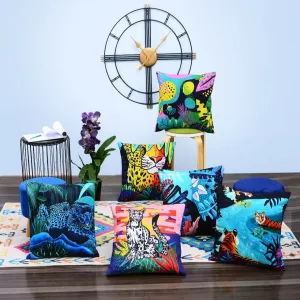 6 PCs Leopards Digital Printed Duck Cushions