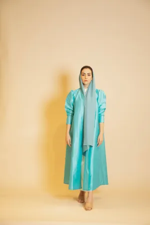 Azure Radiance Silk Abaya