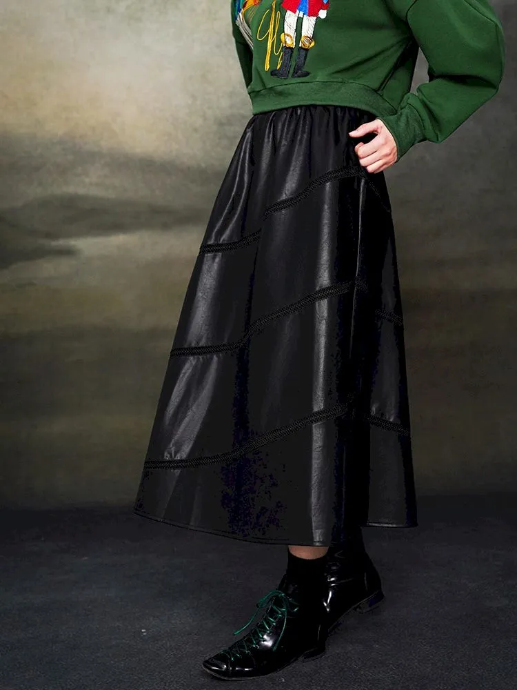 Black half-body skirt【s0000005375】