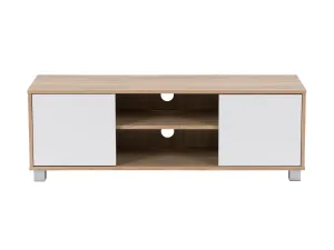 Brown and White Modern TV Stand, TVs up to 55"