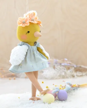 Chick Doll with felt flowers