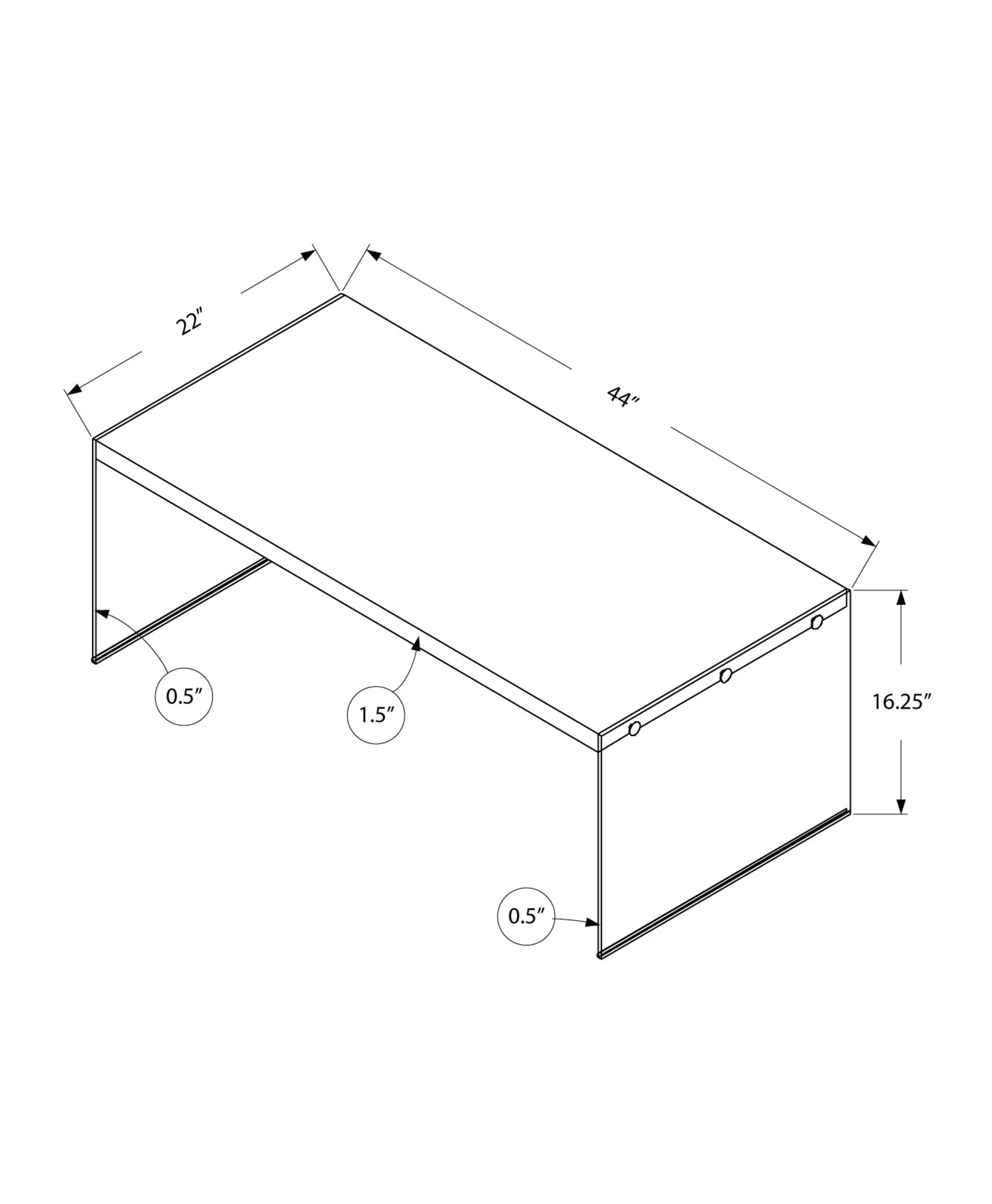 Coffee Table - Grey Cement With Tempered Glass