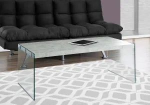 Coffee Table - Grey Cement With Tempered Glass