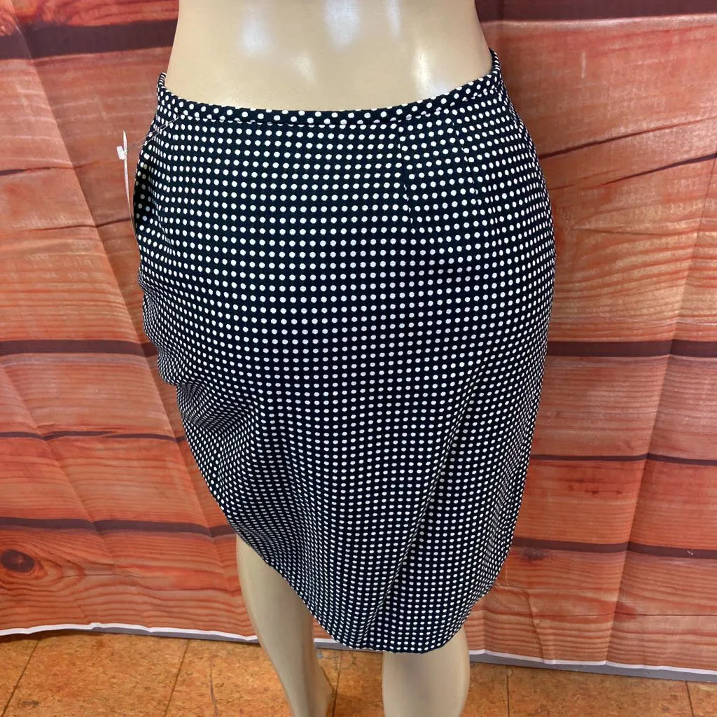 COLLECTIONS FOR LE SUIT BLACK POLKA DOT SKIRT SIZE 8 TCC