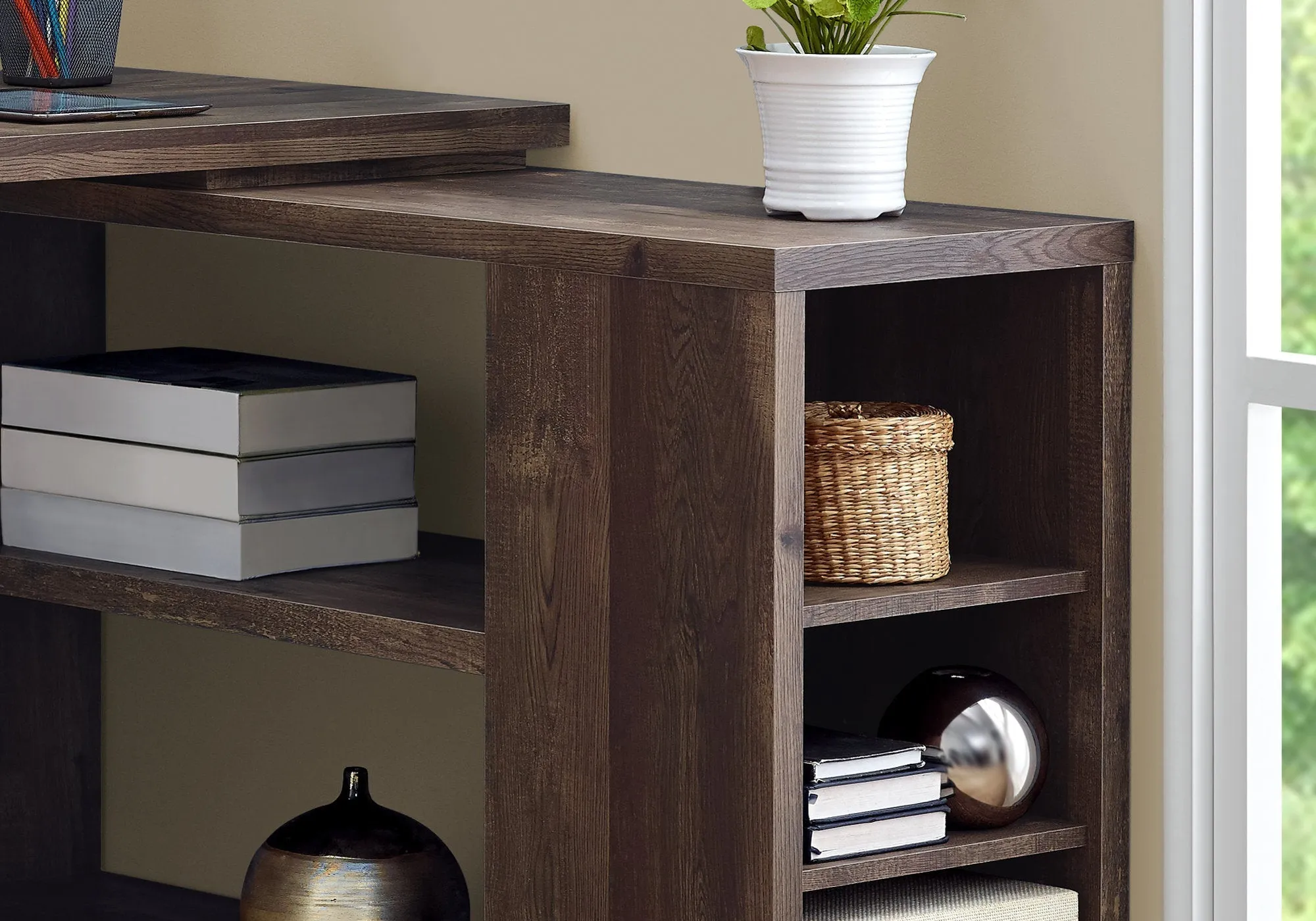 Computer Desk - Brown Reclaimed Wood L/R Facing Corner