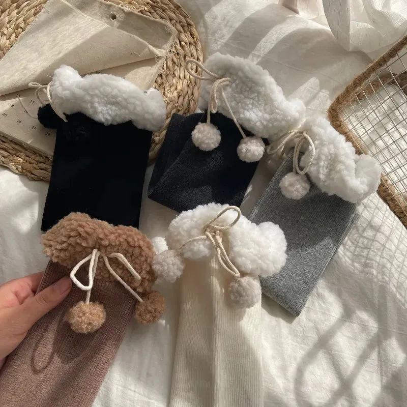 Cozy Wool Pompom Stockings