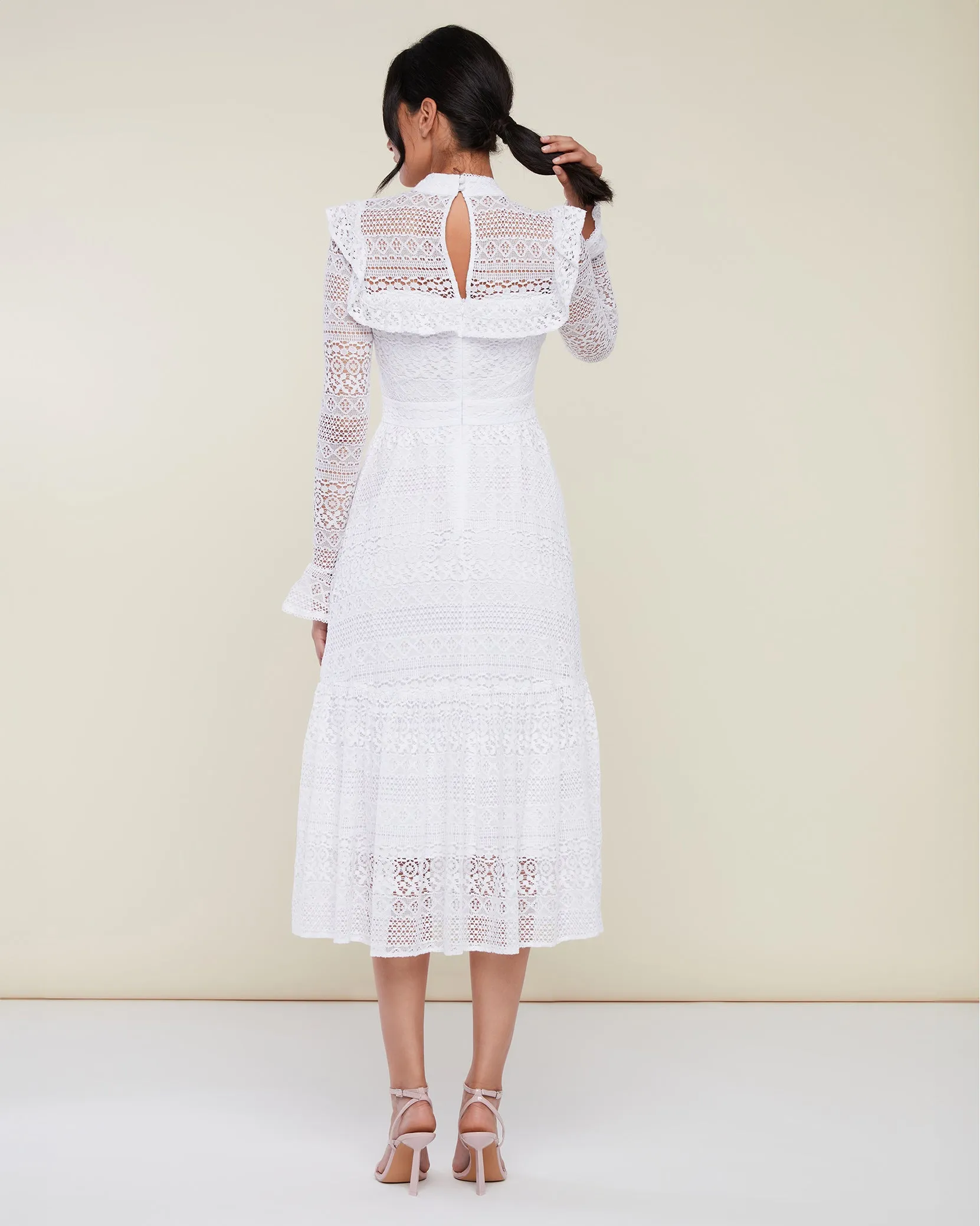 Crochet Lace Ruffle Dress