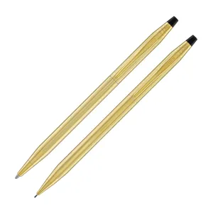 Cross Classic Century Ballpoint Pen & 0.7mm Mechanical Pencil Set in 23K Gold Plated