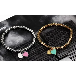 Dbl Heart Charm Bracelet