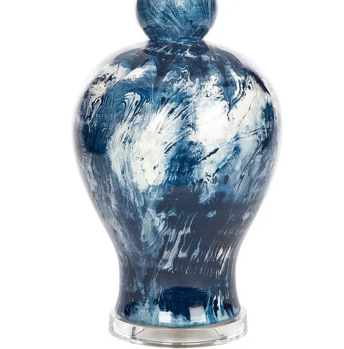 Deep Waters Marbled Italian Ceramic Table Lamp