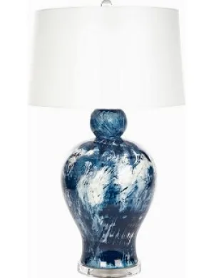 Deep Waters Marbled Italian Ceramic Table Lamp