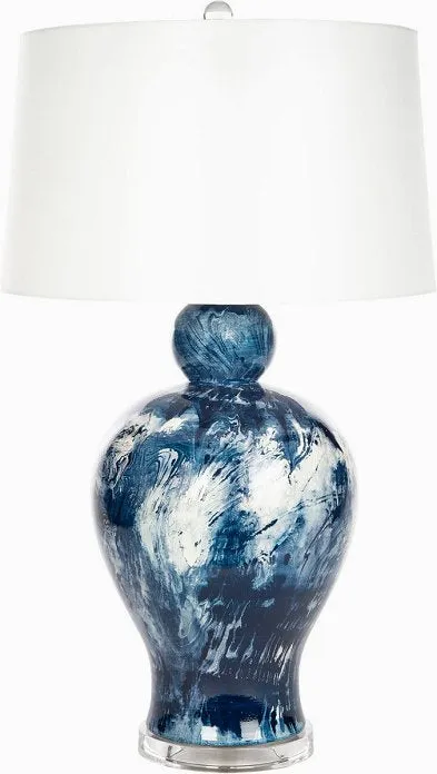 Deep Waters Marbled Italian Ceramic Table Lamp