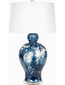 Deep Waters Marbled Italian Ceramic Table Lamp