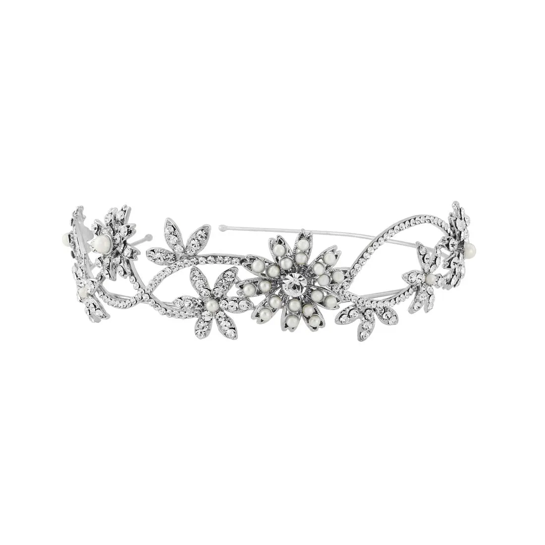 Delicate Pearl Side Tiara