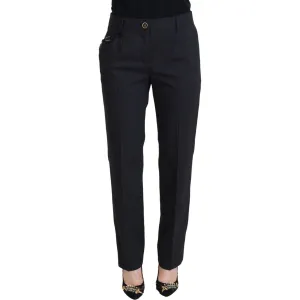 Dolce & Gabbana Chic Grey Wool Blend Pants for Elevated Style