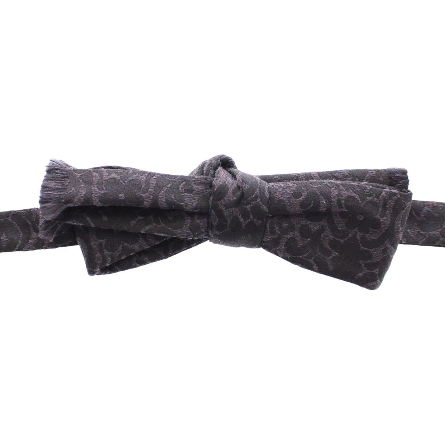 Dolce & Gabbana Elegant Black Paisley Silk-Wool Blend Bow Tie