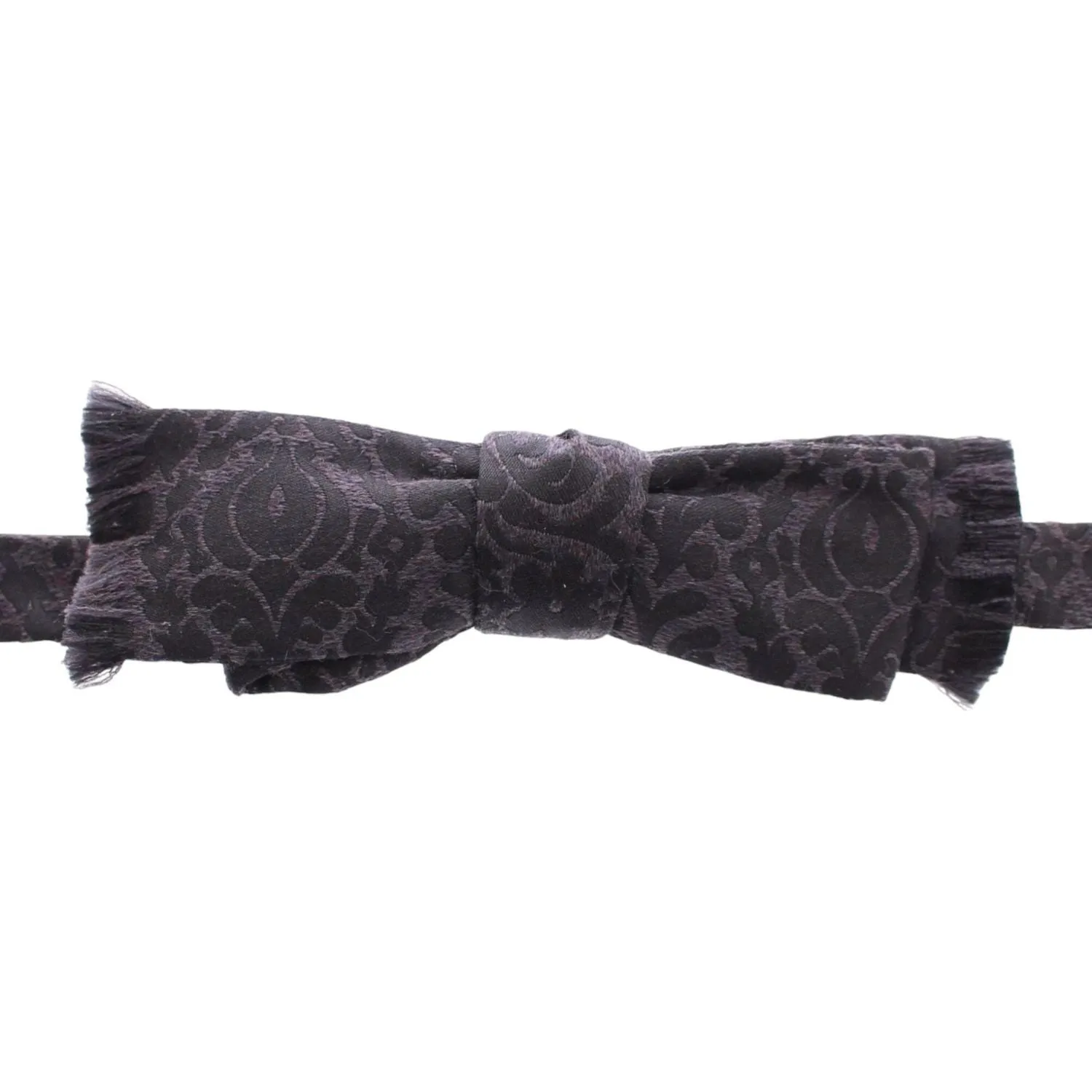 Dolce & Gabbana Elegant Black Paisley Silk-Wool Blend Bow Tie