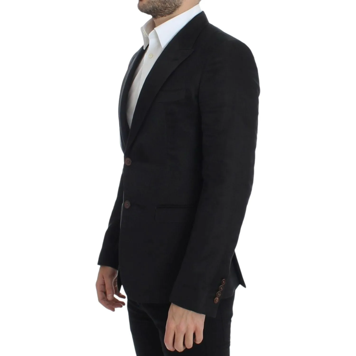 Dolce & Gabbana Elegant Black Silk Blend Two-Button Blazer