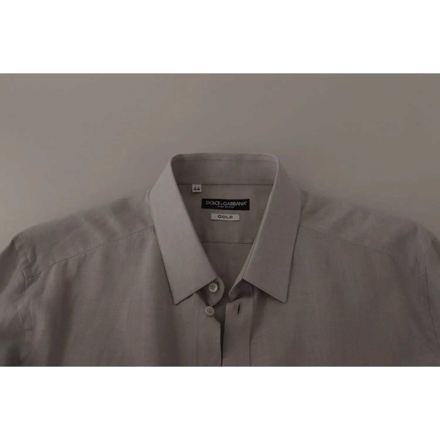 Dolce & Gabbana Elegant Grey Slim Fit Linen Shirt