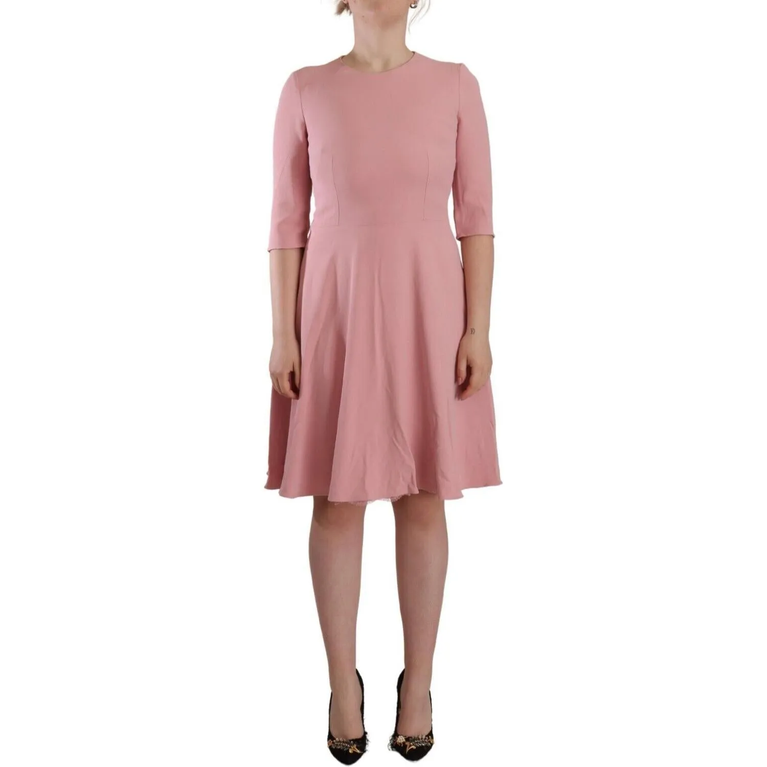 Dolce & Gabbana Elegant Pink A-Line Knee Length Dress