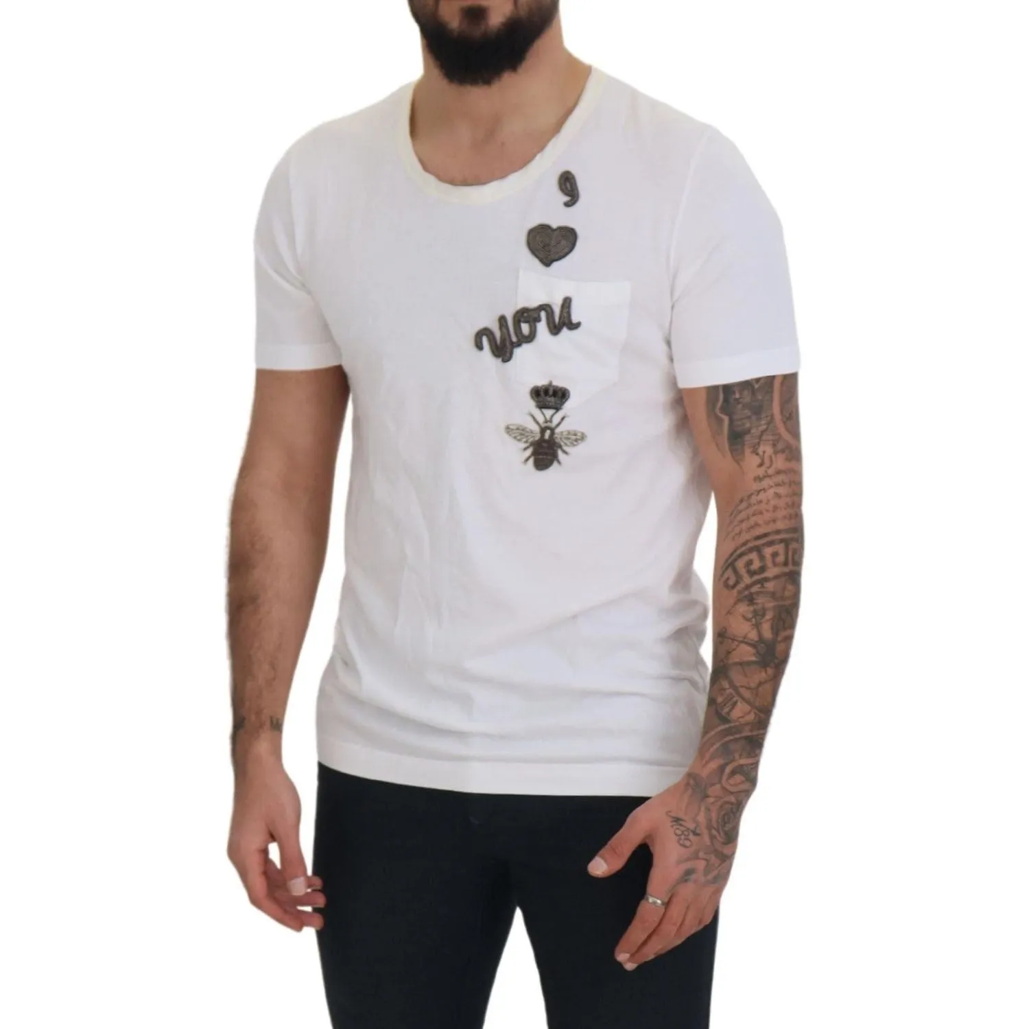 Dolce & Gabbana Elegant White Crewneck Cotton Silk Tee