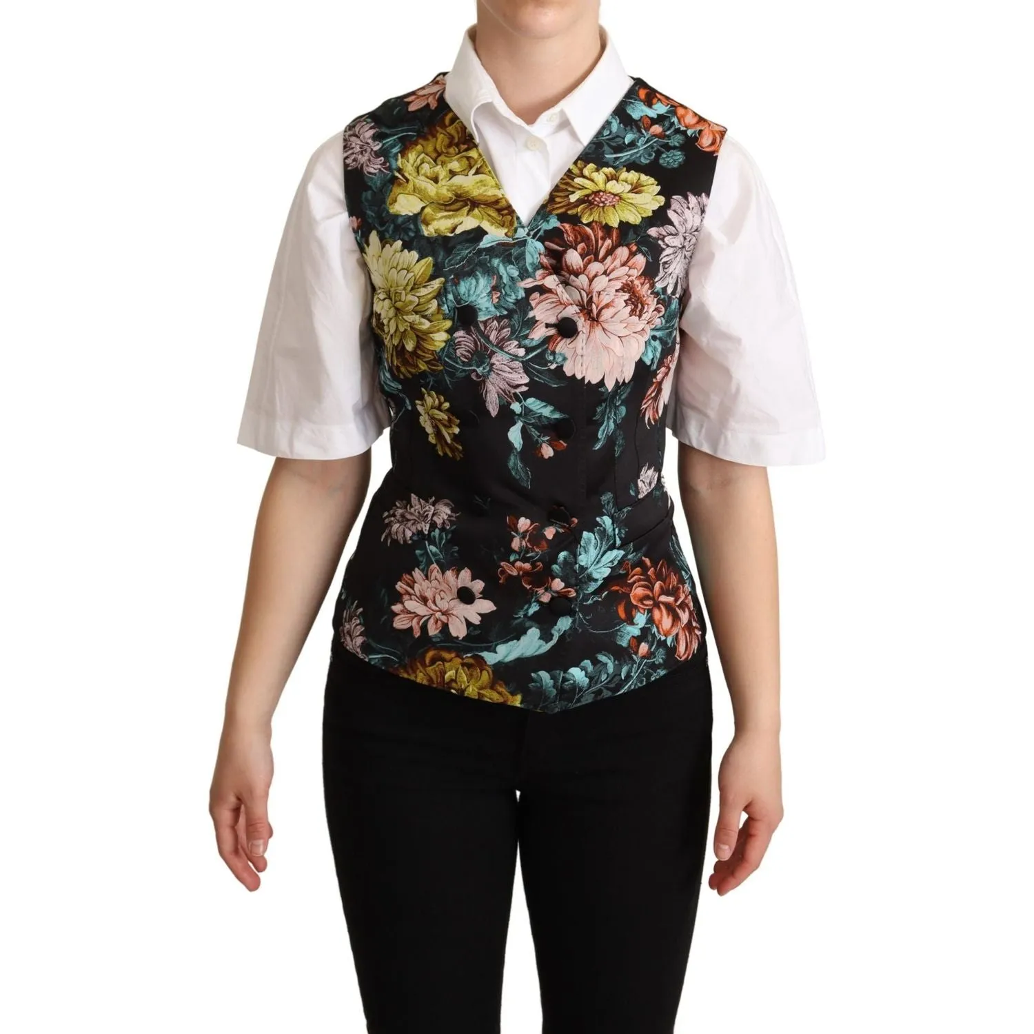 Dolce & Gabbana Exquisite Floral Jacquard Waistcoat