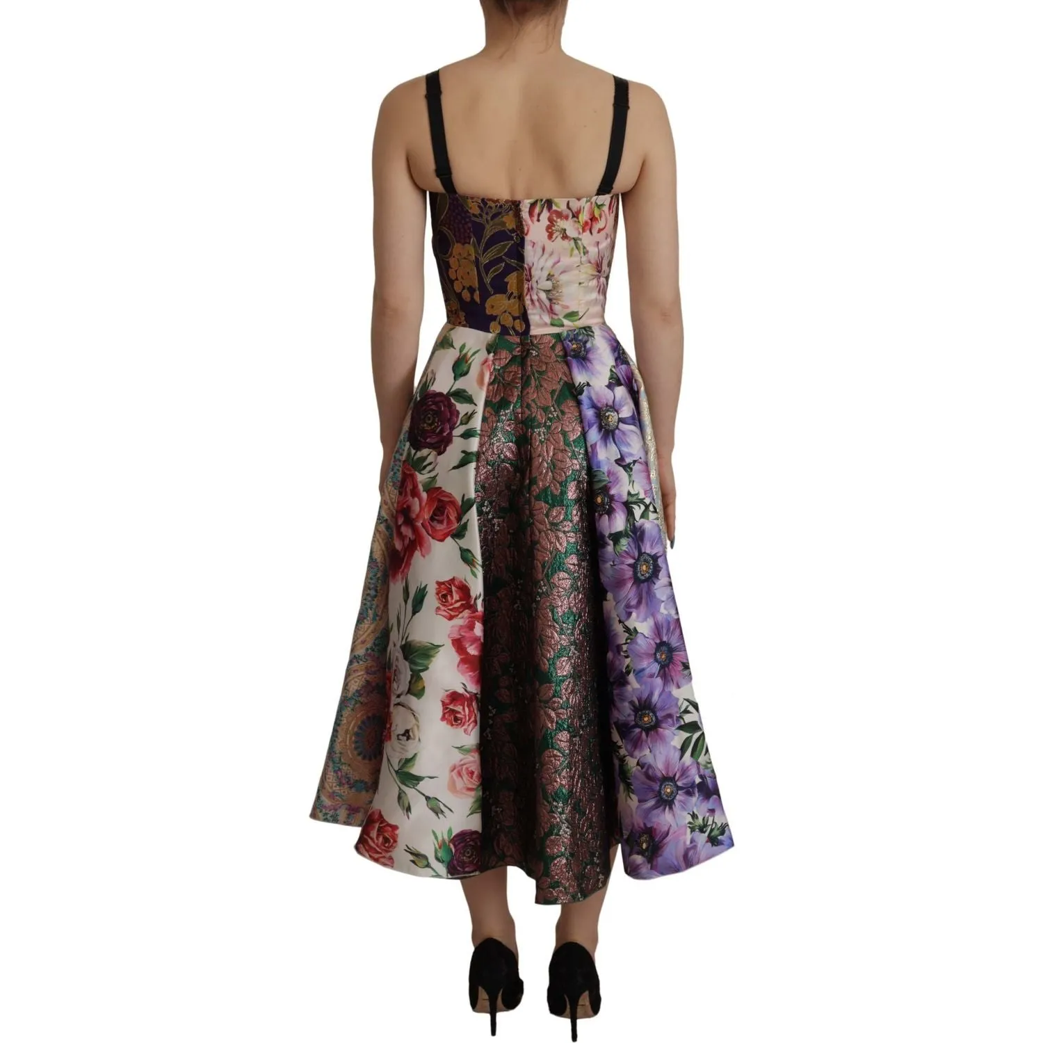 Dolce & Gabbana Patchwork Elegance Silk Blend Dress