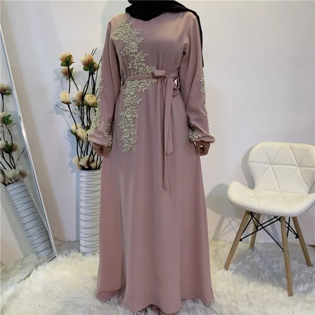 Floral Embroided Beaded Abaya