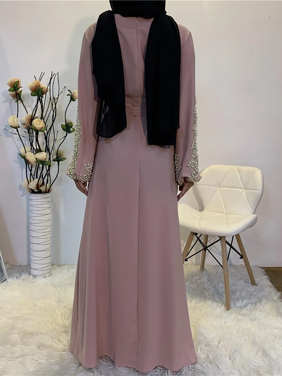 Floral Embroided Beaded Abaya