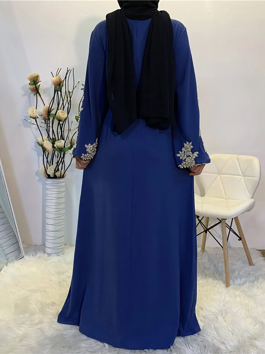 Floral Embroided Beaded Abaya