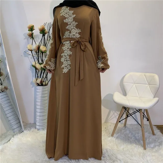 Floral Embroided Beaded Abaya