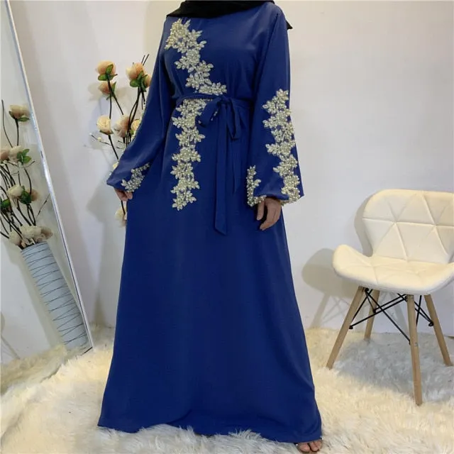 Floral Embroided Beaded Abaya