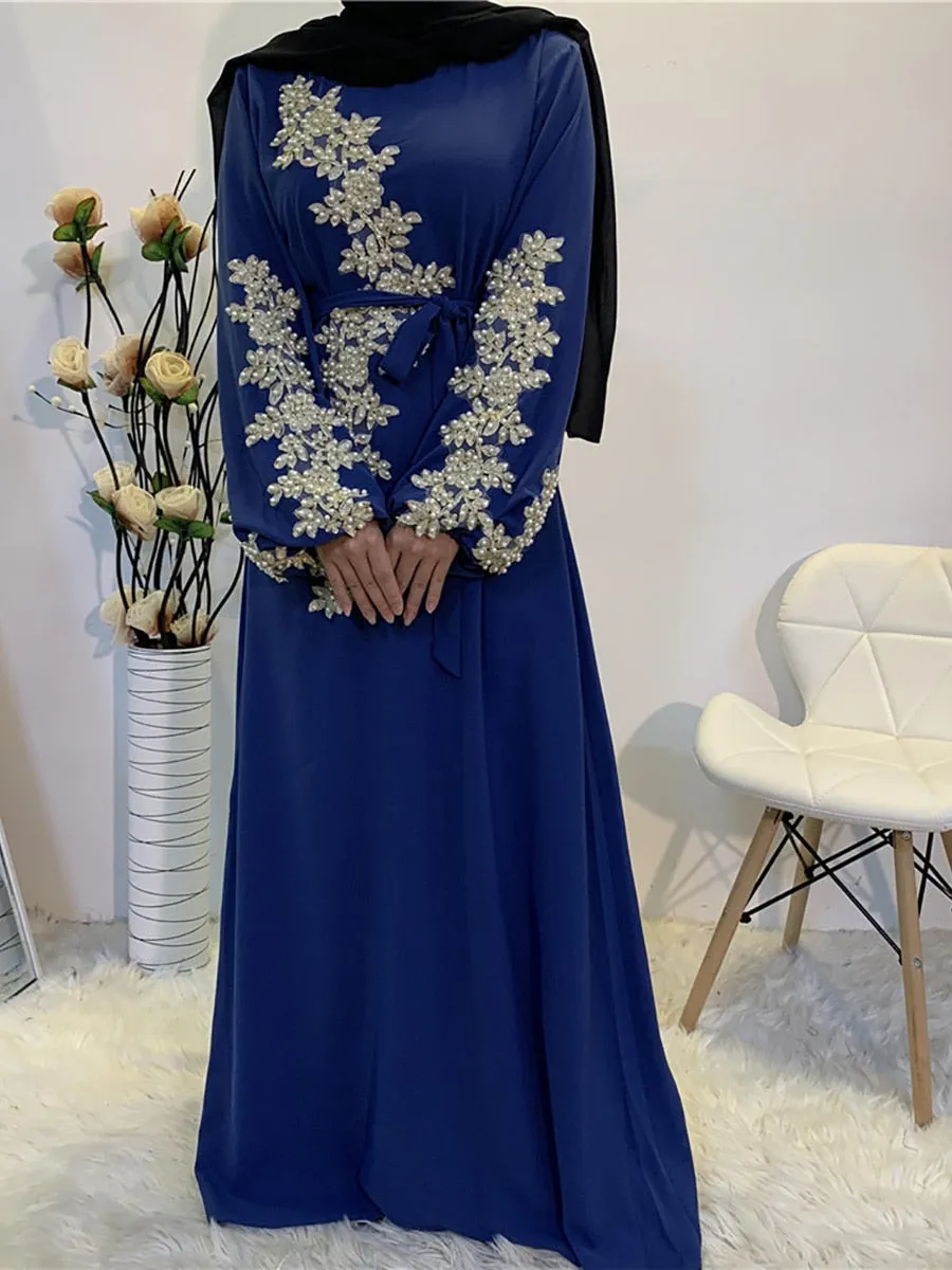 Floral Embroided Beaded Abaya