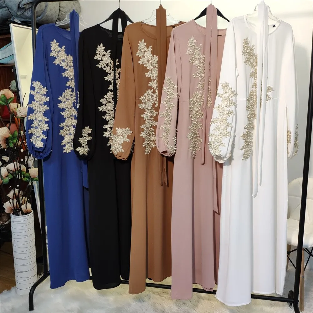 Floral Embroided Beaded Abaya