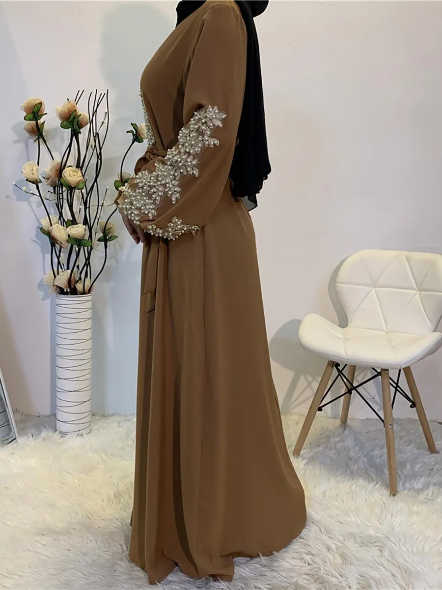 Floral Embroided Beaded Abaya