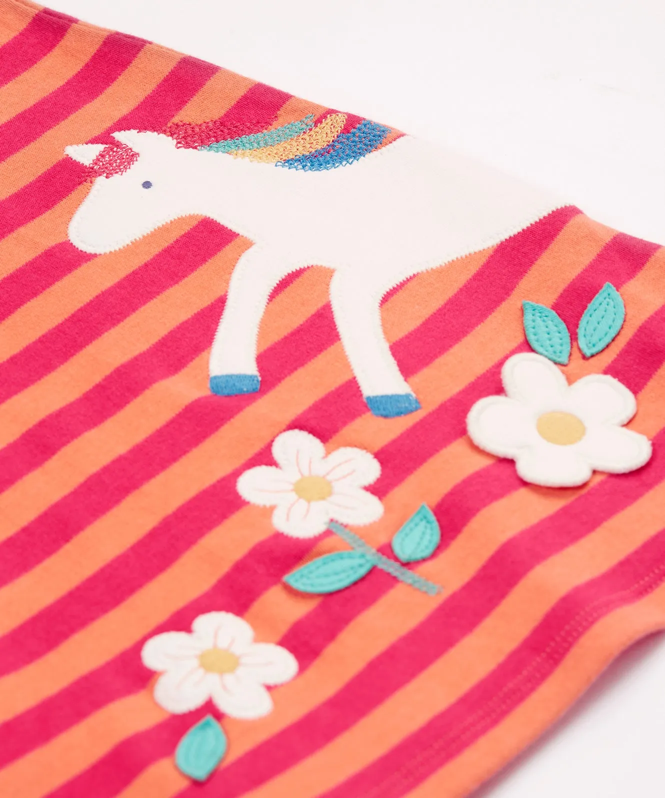 Frugi Dolcie Dress - Cantaloupe Stripe/Horse