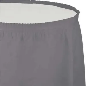 Glamour Gray Plastic Table Skirt