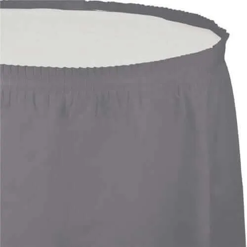 Glamour Gray Plastic Table Skirt