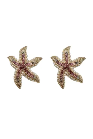 Heidi Pink Starfish Earrings