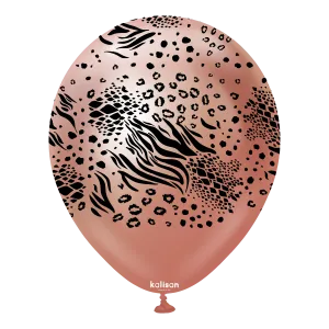 Kalisan 12" Mutant Printed Mirror Rose Gold Latex Balloon, 25 pieces