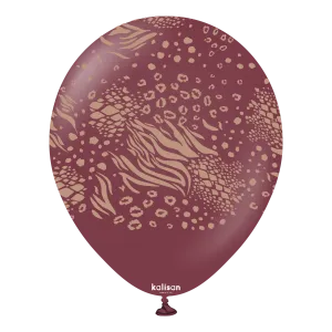 Kalisan 12" Mutant Printed Standard Burgundy  Latex Balloon, 25 pieces