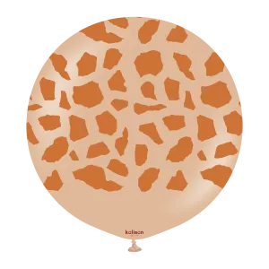 Kalisan 24" Safari Giraffe Printed Desert Sand (Caramel) Latex Balloon, 1 piece