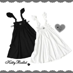 Kitten Bullet Electronic Cat Black White Long Suspender Skirt